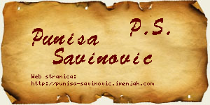 Puniša Savinović vizit kartica